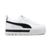 Mayze Leren Sneakers Puma , White , Dames