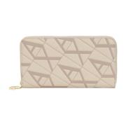 Beige Damesportemonnee met Monogramlogo Armani Exchange , Beige , Dame...