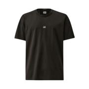 Gemerceriseerd Katoenen Korte Mouw T-Shirt C.p. Company , Black , Here...