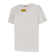 Witte Katoenen T-shirt met Metalen Oogje Iceberg , White , Heren