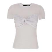 Wit T-shirt met Strikdetail Rotate Birger Christensen , White , Dames