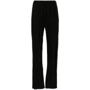 Zwarte Plissé Hoge Taille Broek Forte Forte , Black , Dames