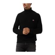 Slim Badge Rollneck Sweater Tommy Jeans , Black , Heren