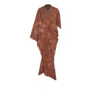 Zijden kimono-stijl midi-jurk Cortana , Brown , Dames