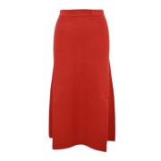 Slim Fit Midi Rokken Patrizia Pepe , Red , Dames