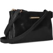 Zwarte Leren Crossbody Schoudertas Fred De La Bretoniere , Black , Dam...