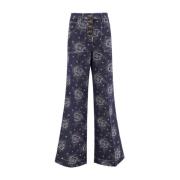 Bloemen Jacquard Flared Jeans Etro , Blue , Dames