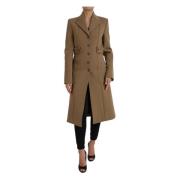 Bruine Knoopsluiting Trenchcoat Jas Dolce & Gabbana , Brown , Dames