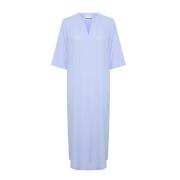 Kaftan Jurk Windsurfer V-Hals Mouwen Kaffe , Blue , Dames