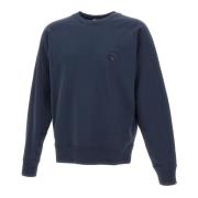 Blauwe Katoenen Sweatshirt met Vos Logo Maison Kitsuné , Blue , Heren