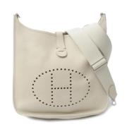 Pre-owned Leather shoulder-bags Hermès Vintage , White , Dames