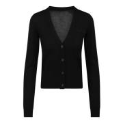 Geborduurde wollen vest N21 , Black , Dames