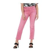 Bootcut Cropped Jeans Roze Slubby St Summum Woman , Pink , Dames