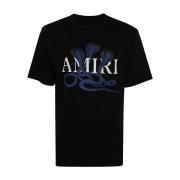 Zwart Blauw Slang Tee Amiri , Black , Heren