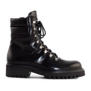 Zwarte Leren Veterschoenen Guglielmo Rotta , Black , Dames