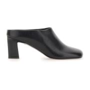 Zwarte Leren Hakken Sabot Fabiana Filippi , Black , Dames