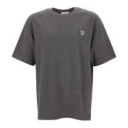 Grijze Fox Logo T-shirt Maison Kitsuné , Gray , Heren