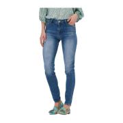 Zachte Katoenen Skinny Jeans Blauw Summum Woman , Blue , Dames