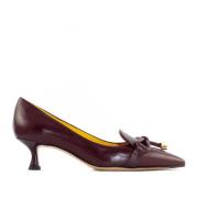 Bordeaux Leren Bow Detail Pumps Mara Bini , Red , Dames