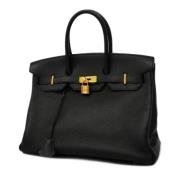 Pre-owned Leather handbags Hermès Vintage , Black , Dames