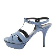 Pre-owned Denim sandals Yves Saint Laurent Vintage , Blue , Dames