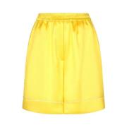 Zijden Citroengele Shorts Dolce & Gabbana , Yellow , Dames