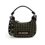 Iconische Handtassen met Rits Sluiting Love Moschino , Black , Dames