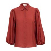 Feminine Blouse met Pofmouwen Soaked in Luxury , Brown , Dames