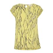 Endive Traces Top Blouse Soaked in Luxury , Yellow , Dames