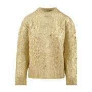 Gouden Sweaters voor Stijlvolle Look Akep , Beige , Dames