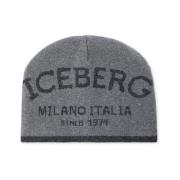 Warm Jacquard Beanie Hat Iceberg , Gray , Heren