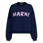 katoenen sweatshirt met print Marni , Blue , Dames