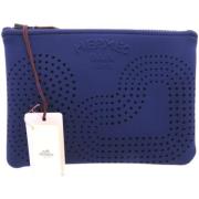 Pre-owned Nylon pouches Hermès Vintage , Blue , Dames