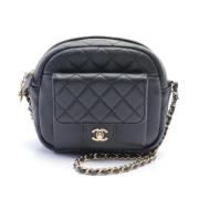 Pre-owned Leather chanel-bags Chanel Vintage , Black , Dames