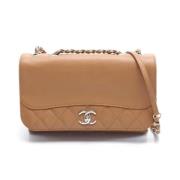 Pre-owned Leather chanel-bags Chanel Vintage , Brown , Dames