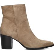 Taupe Leren Enkellaarsjes Lina Locchi , Beige , Dames