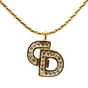 Pre-owned Metal necklaces Dior Vintage , Yellow , Dames