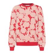 Equestrian Red Puff Sleeve Sweater Saint Tropez , Red , Dames