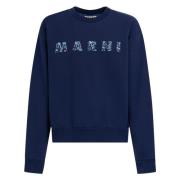 katoenen sweatshirt met bedrukt patroon Marni , Blue , Heren