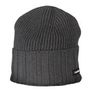 Heren Grijs Beanie Muts Contrast Details Calvin Klein , Gray , Unisex