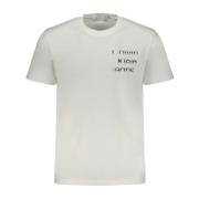 Katoenen T-Shirt met Korte Mouwen en Logo Calvin Klein , White , Heren