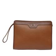 Pre-owned Leather clutches Burberry Vintage , Brown , Dames