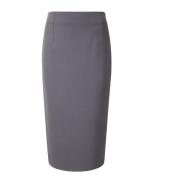 Hoge Taille Midi Rok met Split Alberto Biani , Gray , Dames