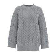 Grijze Gebreide Trui Aw24 Kaos , Gray , Dames