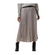 Metallic Geplooide Rok Elegant Glamour Summum Woman , Gray , Dames