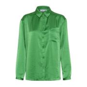 Oversized Blouse met Knoopsluiting Saint Tropez , Green , Dames