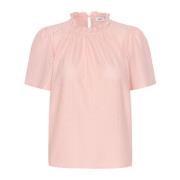 Feminine Jovitasz Blouse met Ruche Saint Tropez , Pink , Dames