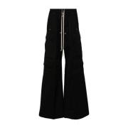 Zwarte Cargo Wijde Pijp Broek Rick Owens , Black , Dames