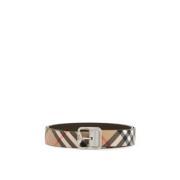 Omkeerbare Check Riem Burberry , Beige , Heren