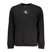 Zwarte Sweatshirt met Lange Mouwen Geborduurd Logo Calvin Klein , Blac...